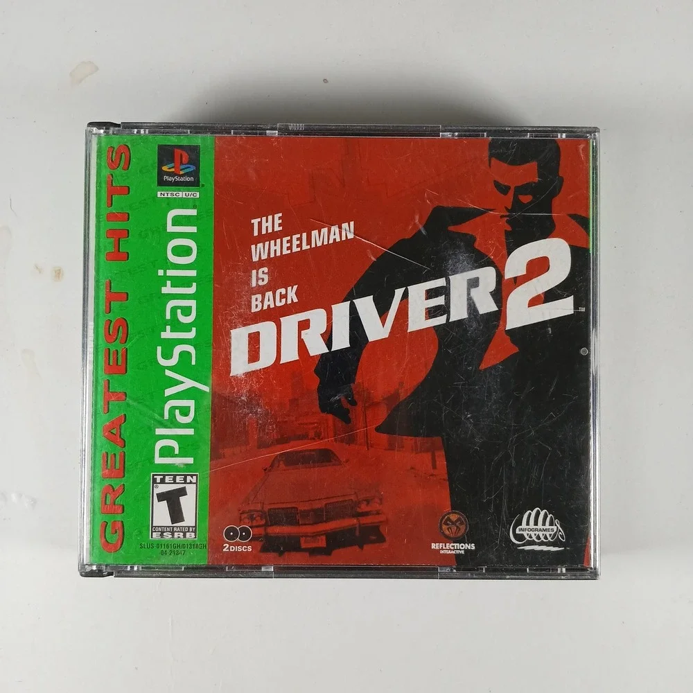 Driver 2 PS1 PlayStation 1 Video Game Greatest Hits 2-Disc Set SLUS-01161GH